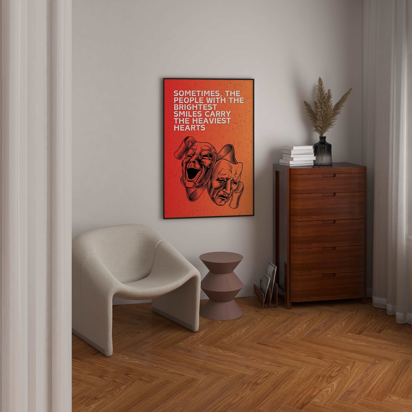 Smile Bright - Dark Truth - Metal Framed Poster