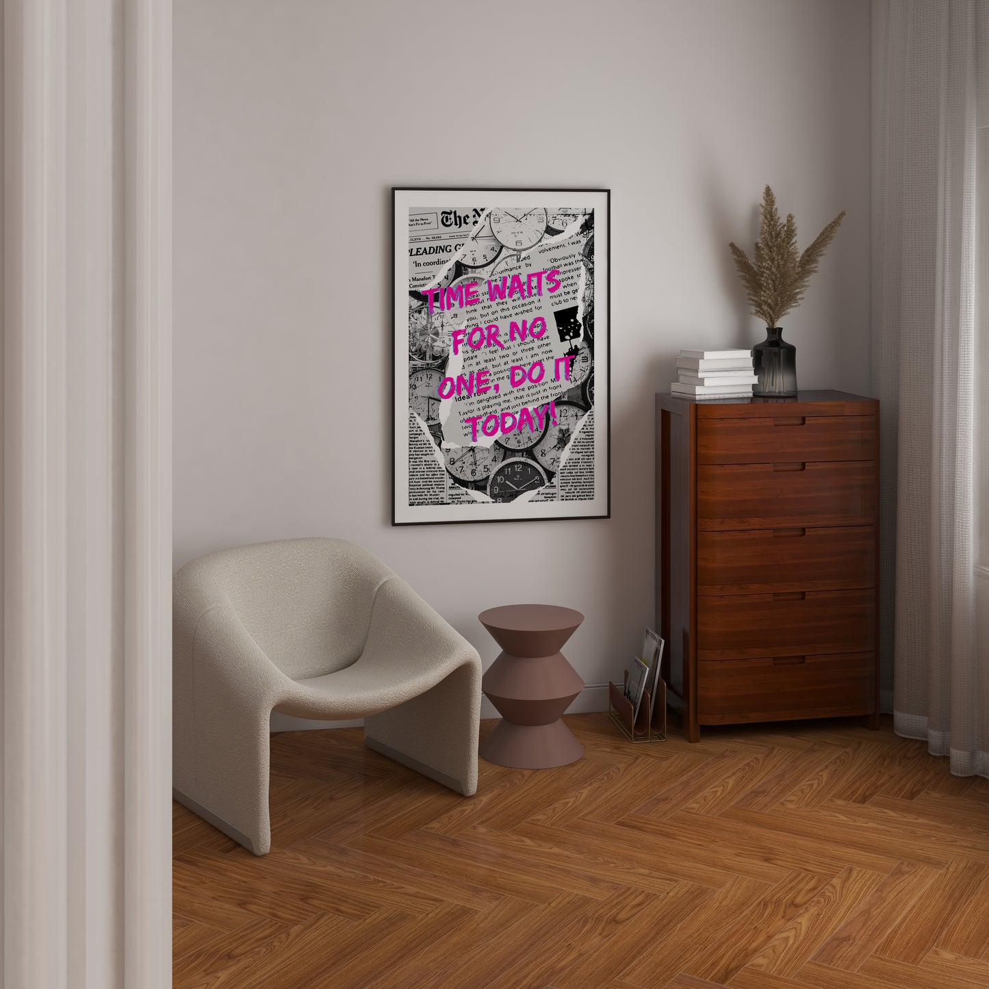 Time waits for no one, Do it today! - Newspaper - Poster