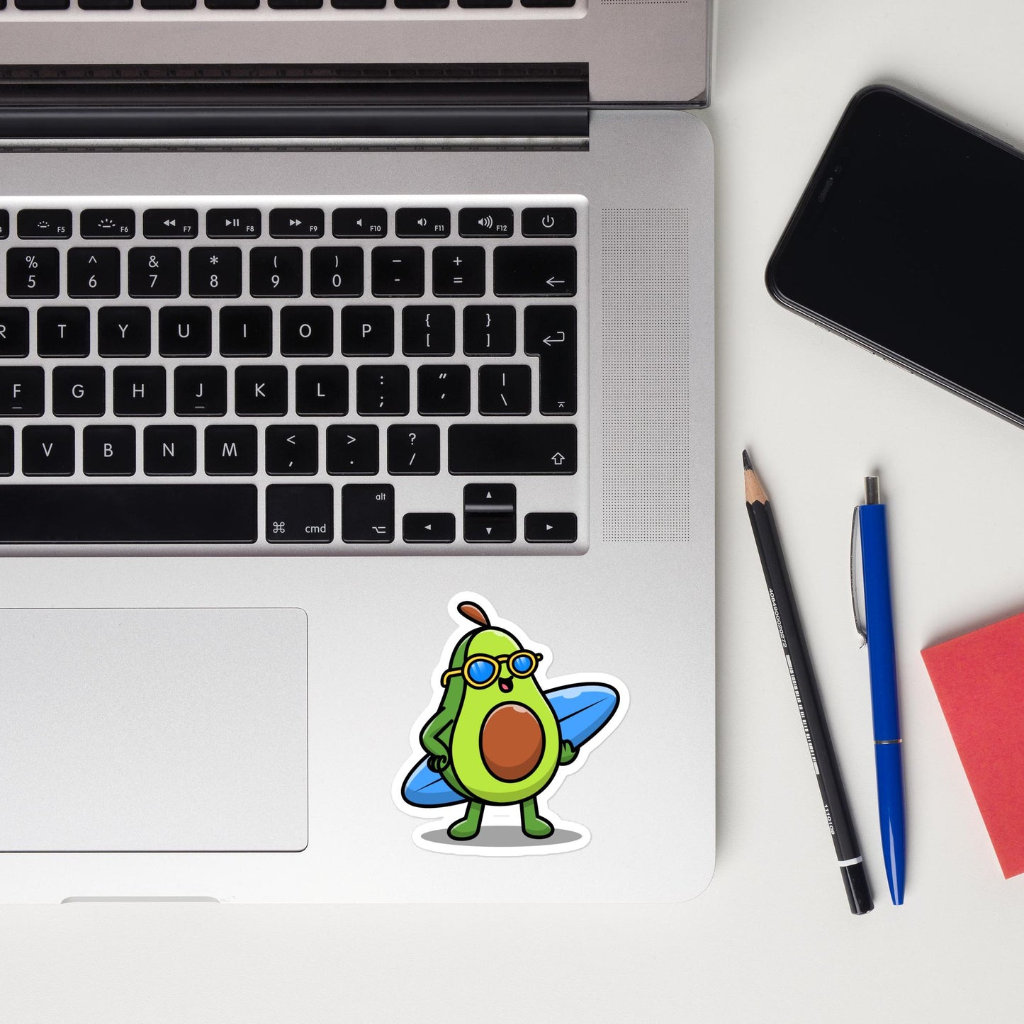 Surfing Avocado - Kiss-Cut Sticker