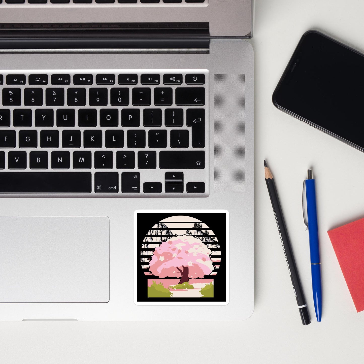 Cherry Blossom Tree - Square-Cut Sticker