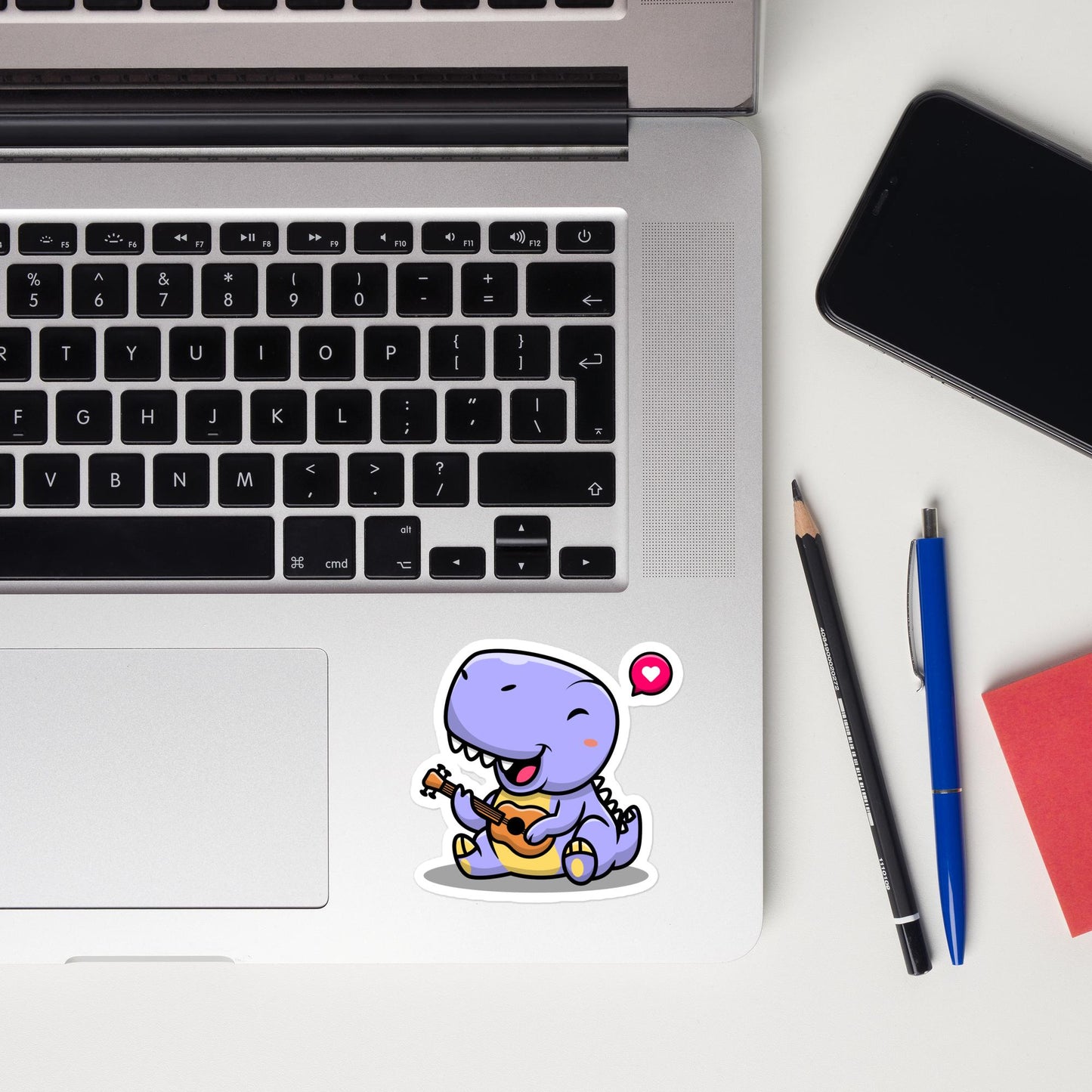 Cute Alligator Playing the Guitar - Kiss-Cut Sticker