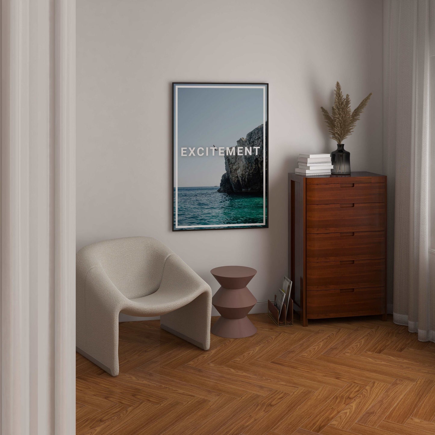 Excitement - Minimal Inspiration - Metal Framed Poster