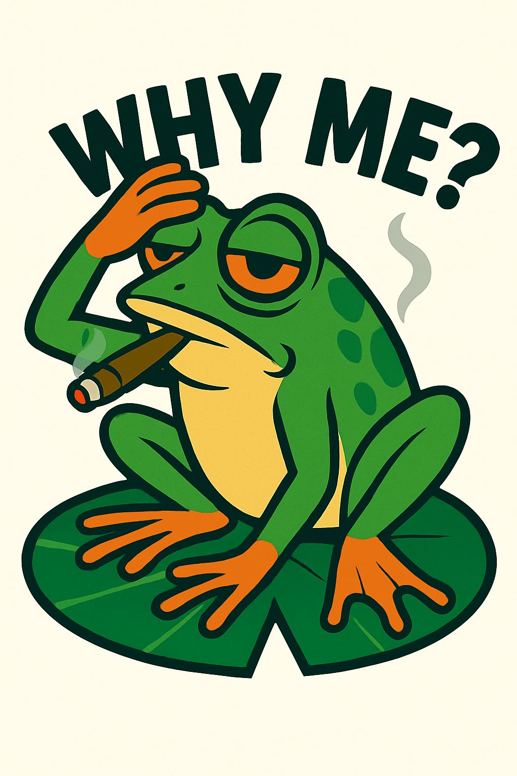 Why Me Frog – Kiss-Cut Sticker