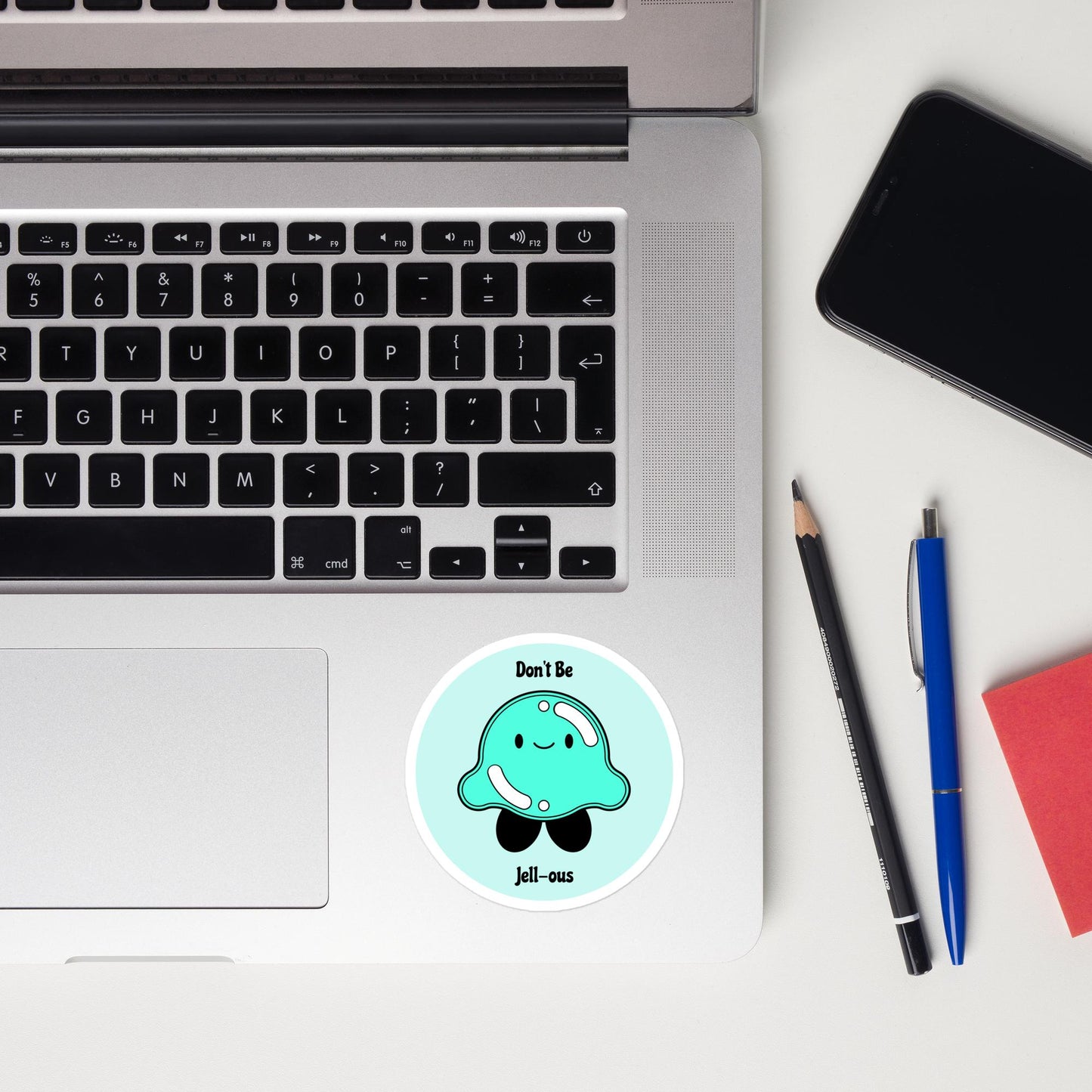 Don't Be Jell-ous - Jelly Fish - Circle Cut Sticker