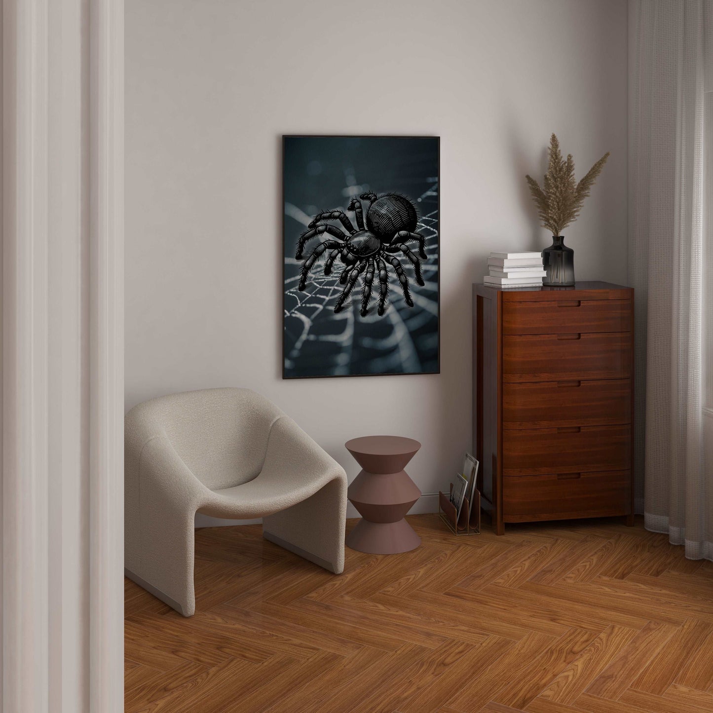Spider - Pencil In Nature - Metal Framed Poster