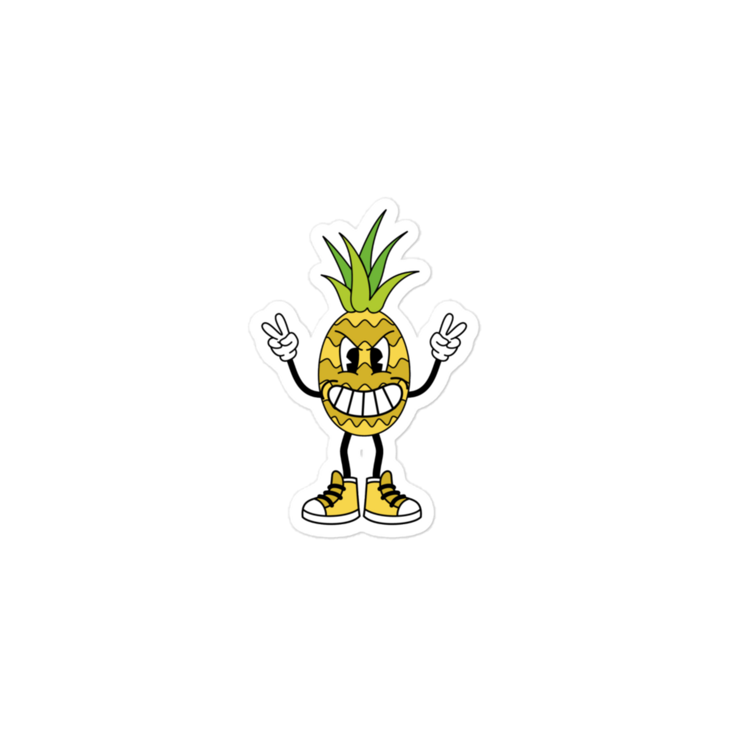 Pine-Apple Face Peace Fingers - Kiss-Cut Sticker