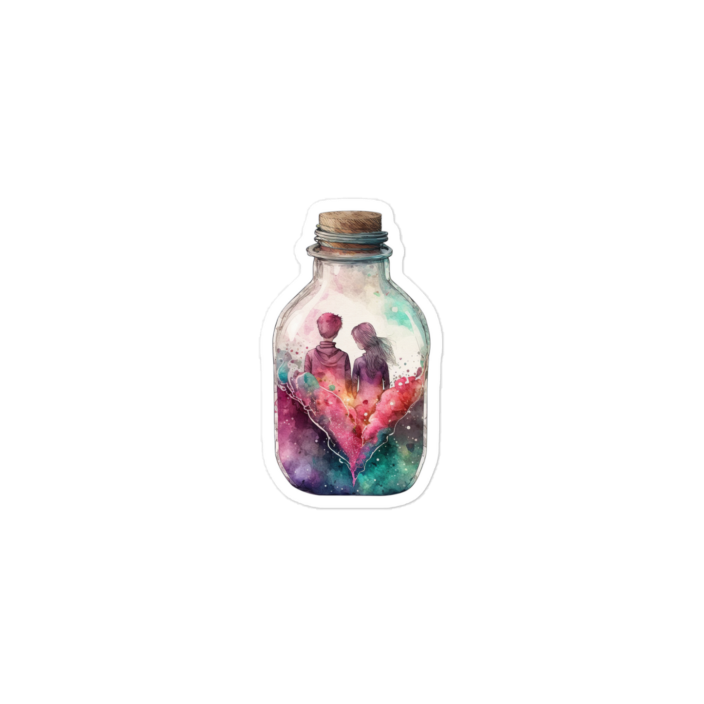 Love In A Bottle - Kiss-Cut Sticker
