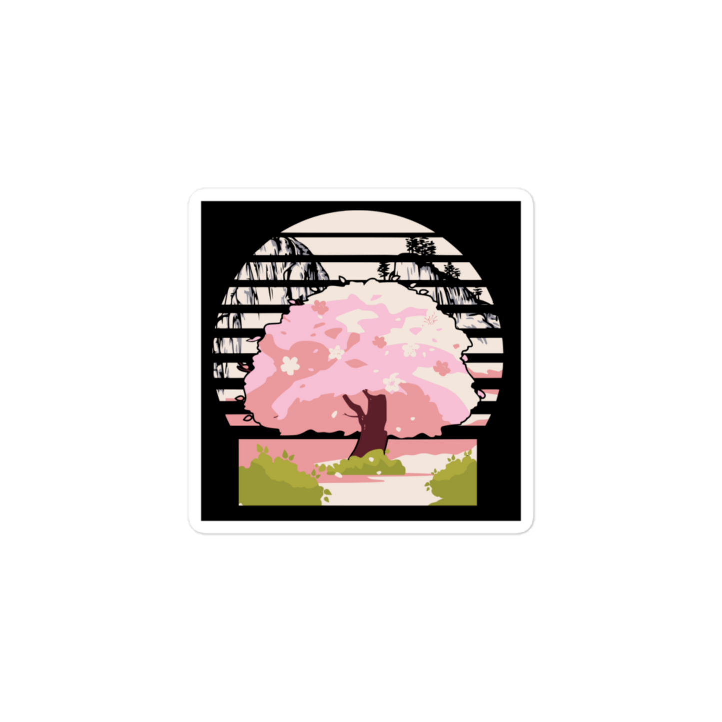 Cherry Blossom Tree - Square-Cut Sticker