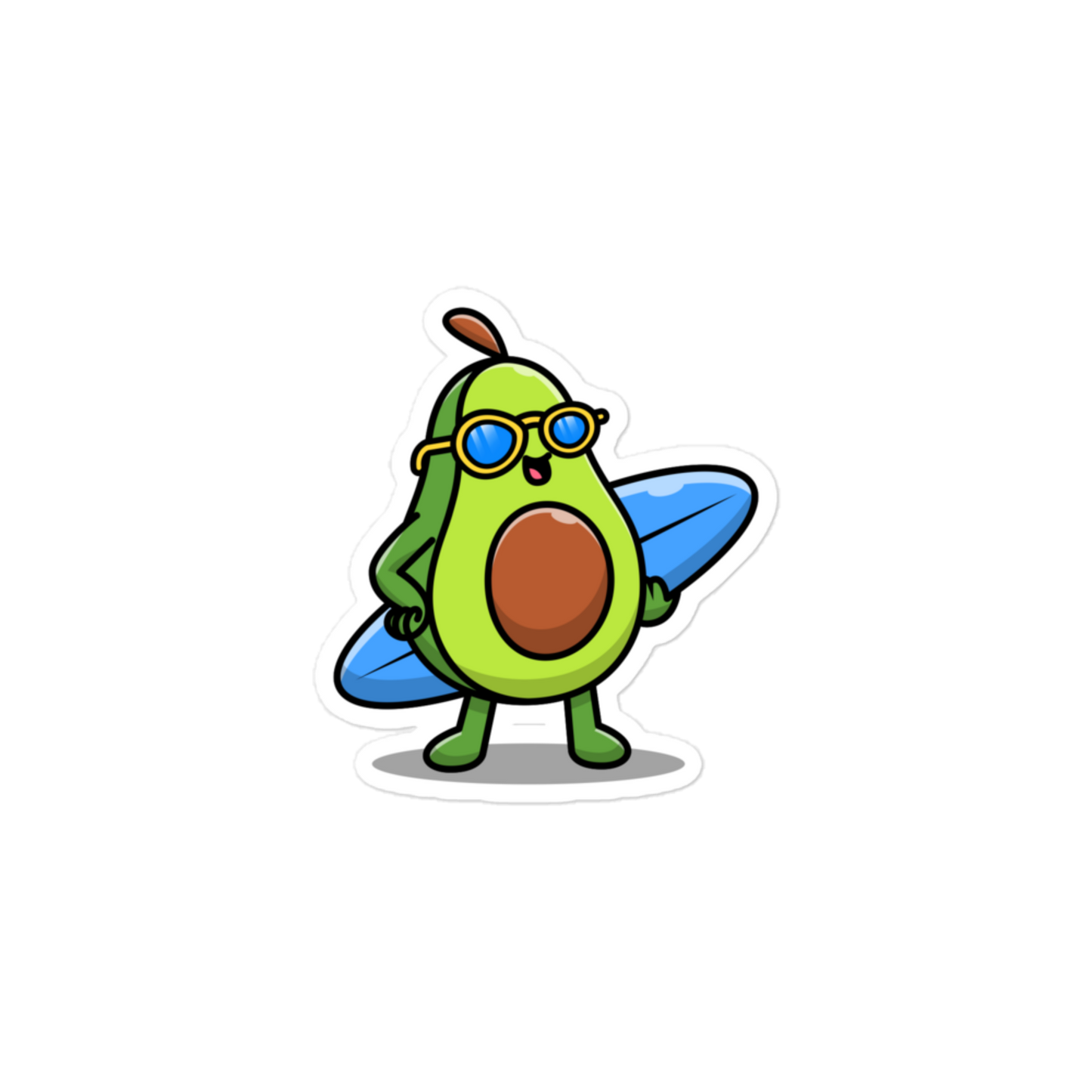 Surfing Avocado - Kiss-Cut Sticker