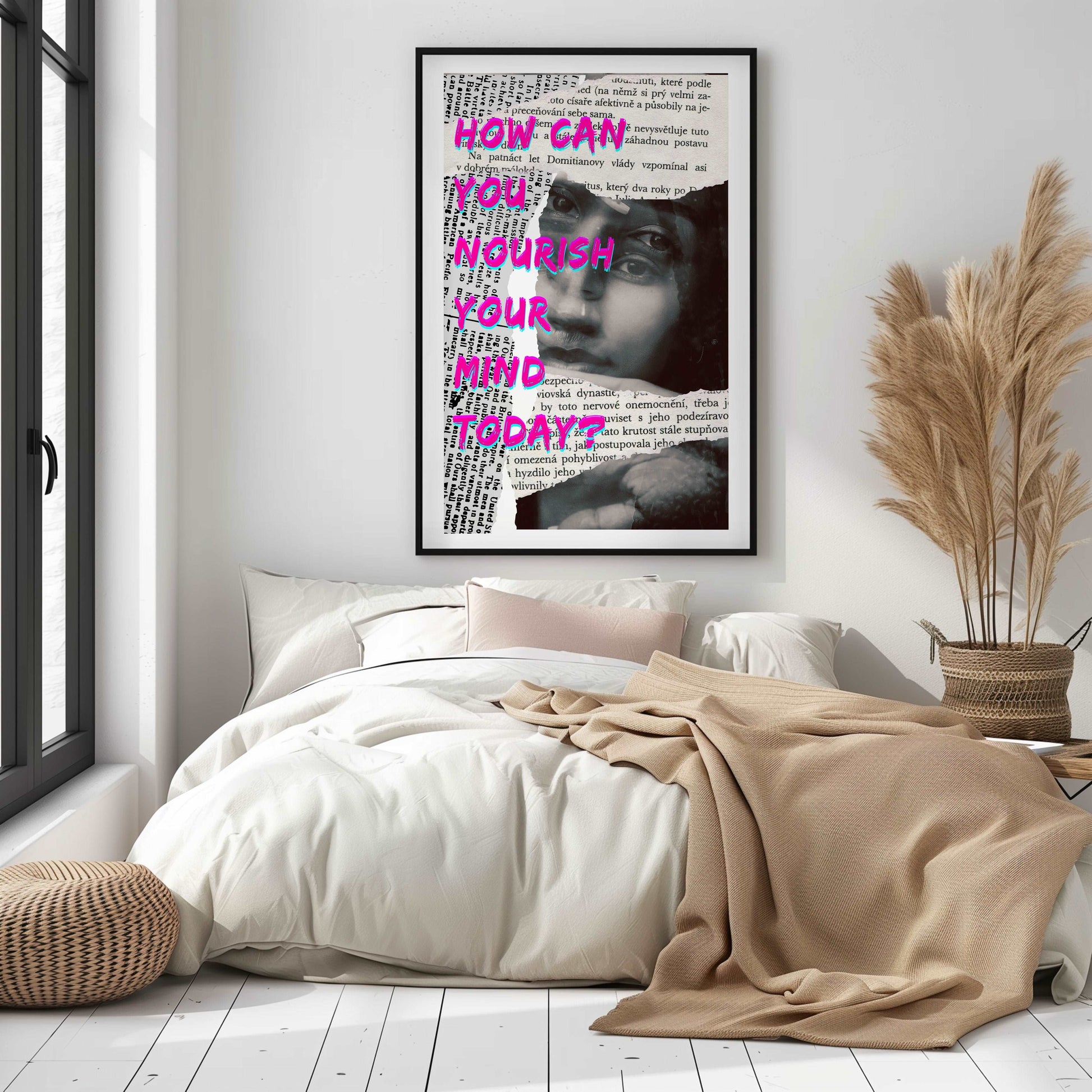 How can you nourish your mind today? - Newspaper - Metal Framed Poster