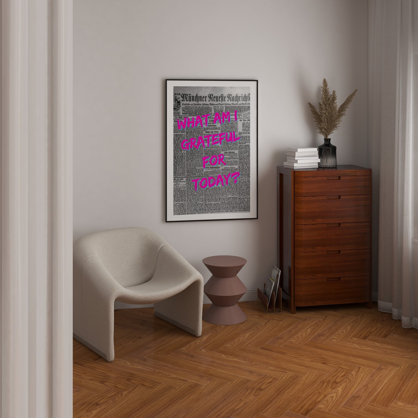 What Am I Greatful For Today? - Newspaper - Metal Framed Poster