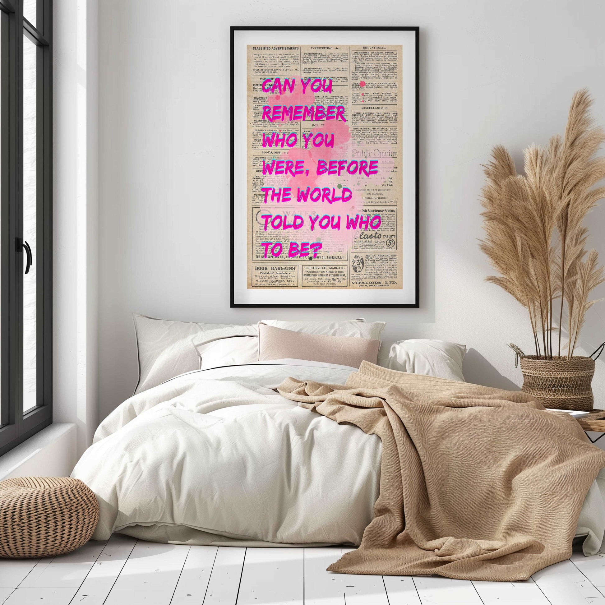 Can you remember who you were, before the world told you who to be? - Newspaper - Metal Framed Poster