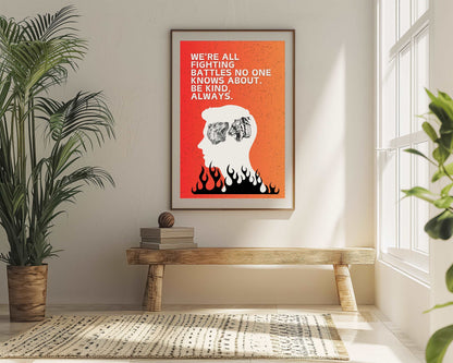 Fighting Battles - Dark Truth - Metal Framed Poster