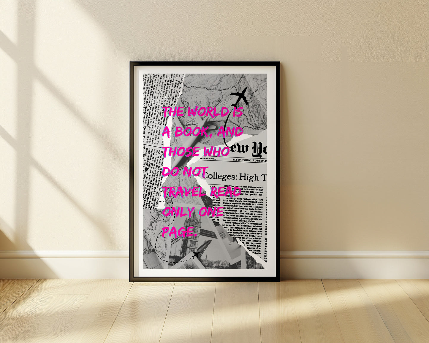 The world is a book, and those who do not travel read only one page - Newspaper - Metal Framed Poster