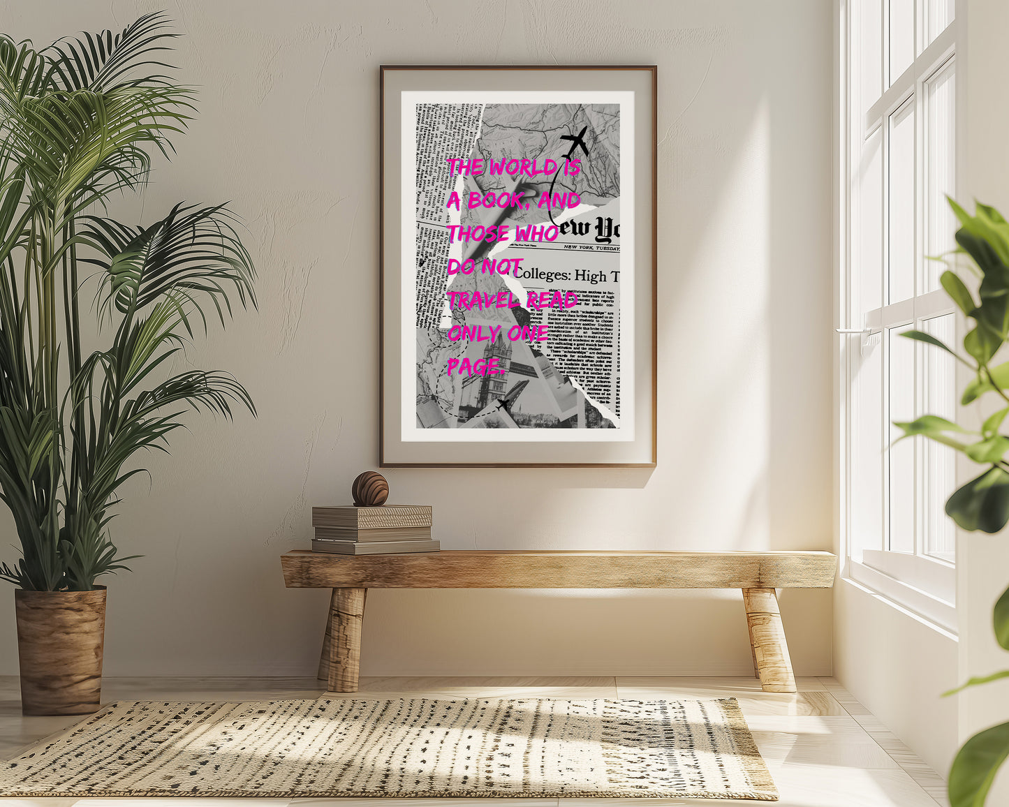 The world is a book, and those who do not travel read only one page - Newspaper - Metal Framed Poster