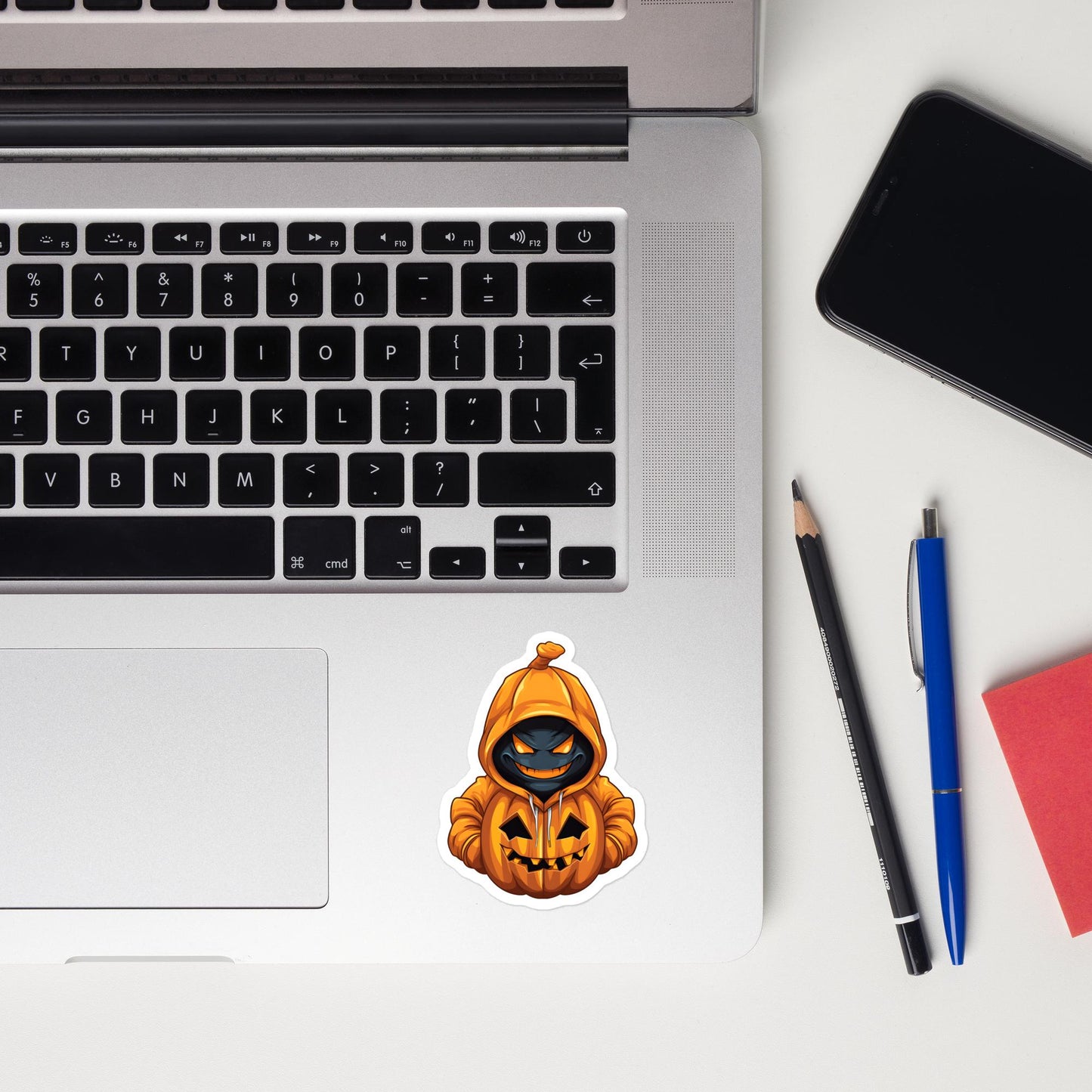 Bat With A Pumpkin Hoodie - Kiss-Cut Sticker