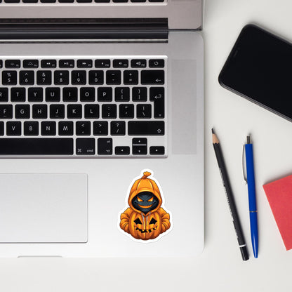 Bat With A Pumpkin Hoodie - Kiss-Cut Sticker