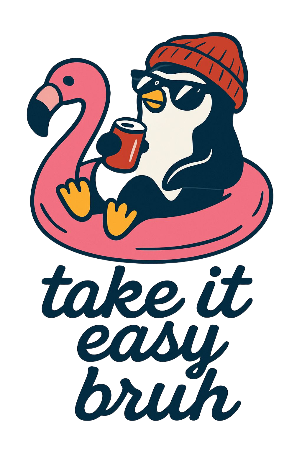 Take It Easy Bruh Penguin – Kiss-Cut Sticker