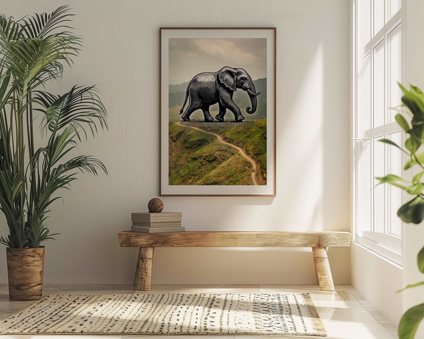 Elephant - Pencil In Nature - Metal Framed Poster