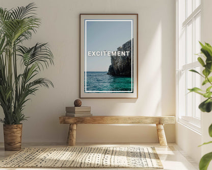 Excitement - Minimal Inspiration -  Metal Framed Poster