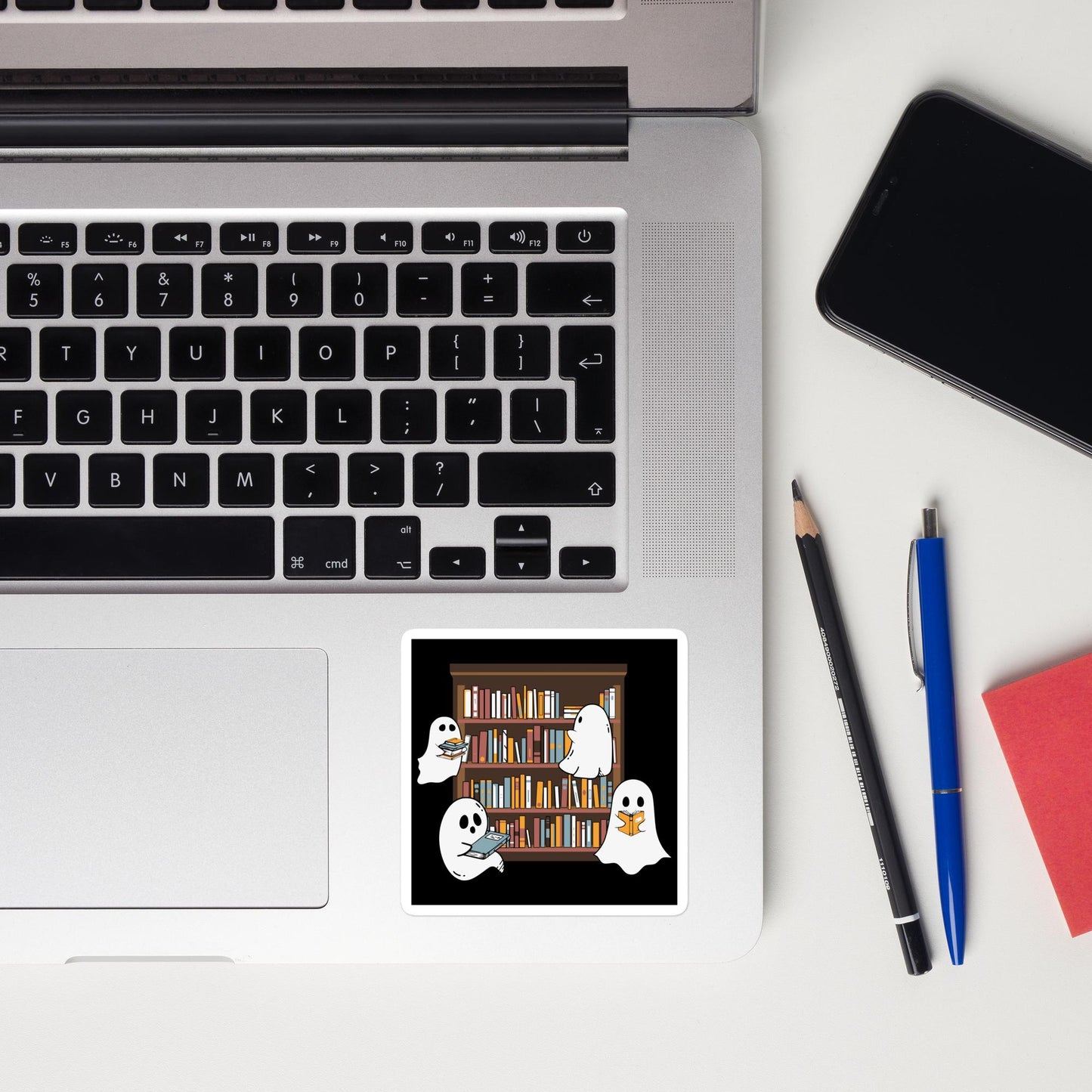 Ghost Library - Square-Cut Sticker