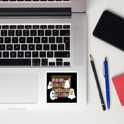 Ghost Library - Square-Cut Sticker