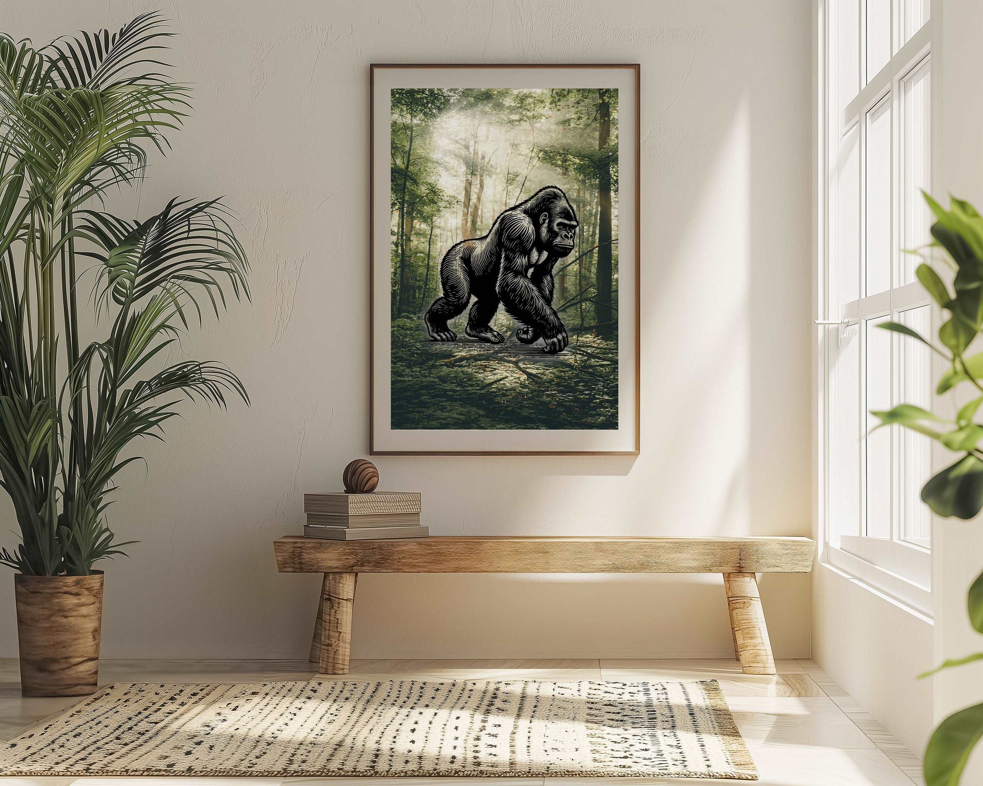 Gorilla - Pencil In Nature - Metal Framed Poster