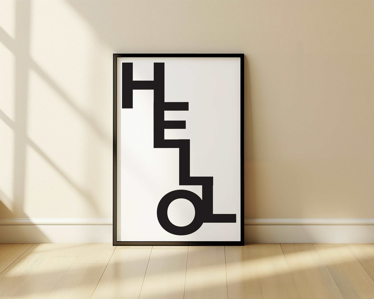 HELLO - Typography - Minimal - Metal Framed Poster