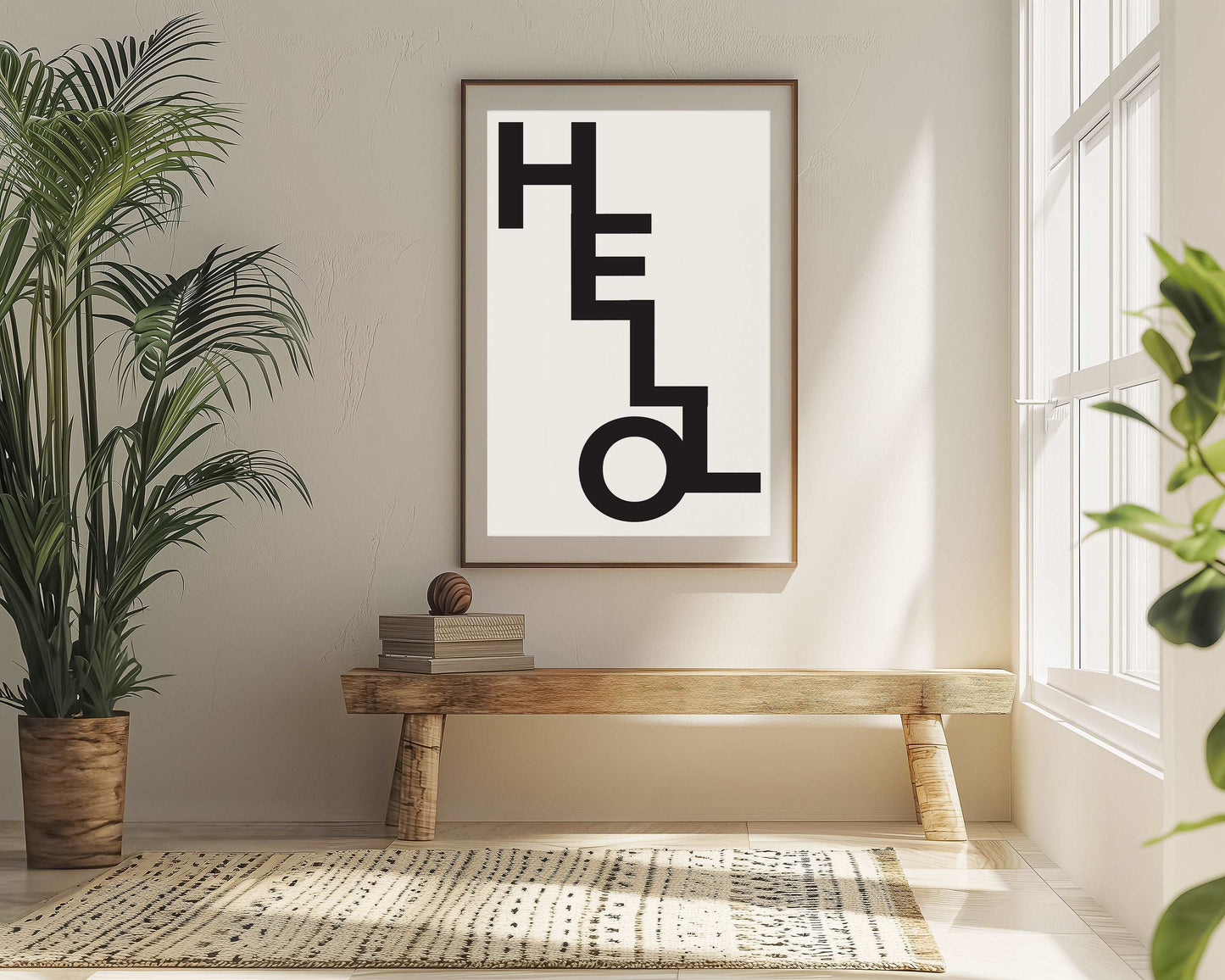 HELLO - Typography - Minimal - Metal Framed Poster