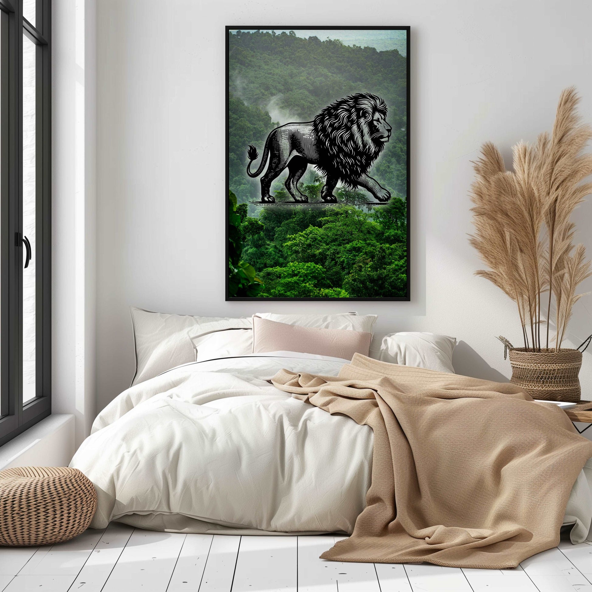 Lion - Pencil In Nature - Metal Framed Poster