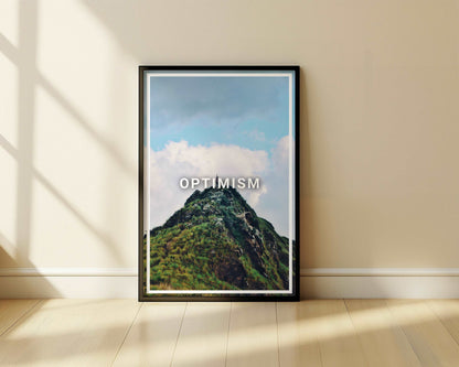 Optimism - Minimal Inspiration - Metal Framed Poster