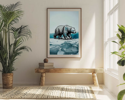 Polar Bear - Pencil In Nature - Metal Framed Poster