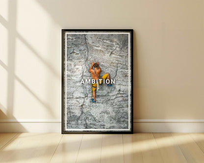 Ambition - Minimal Inspiration - Metal Framed Poster