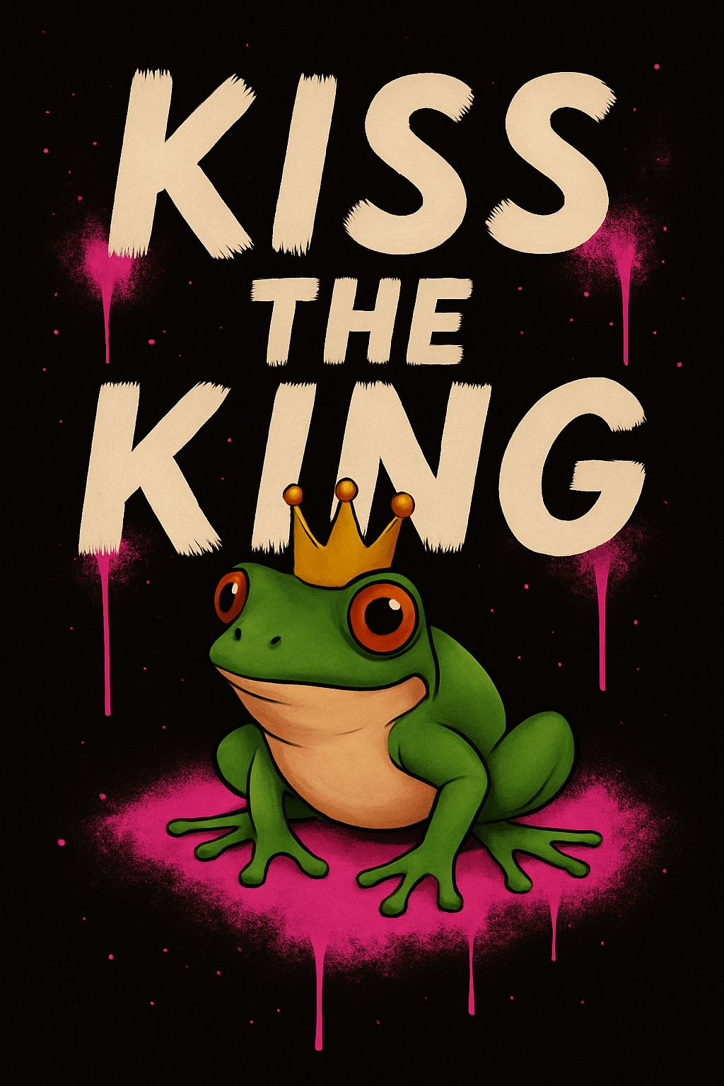 Kiss the King Frog – Kiss-Cut Sticker