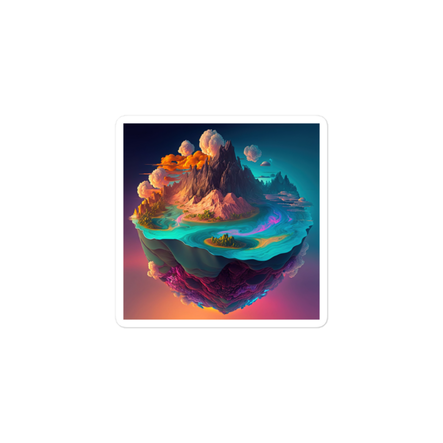Lake World - Square-Cut Sticker