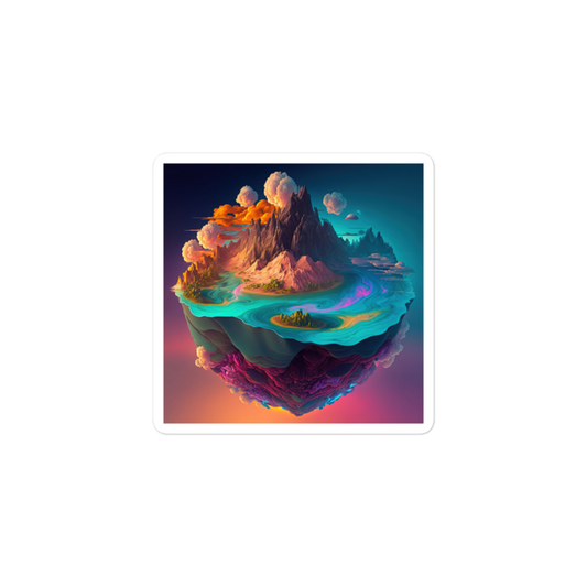 Lake World - Square-Cut Sticker