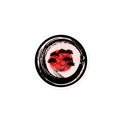 Japanese Bonsai Tree - Circle Cut Sticker