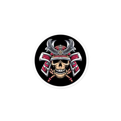Skull Head Samurai - Circle-Cut Sticker