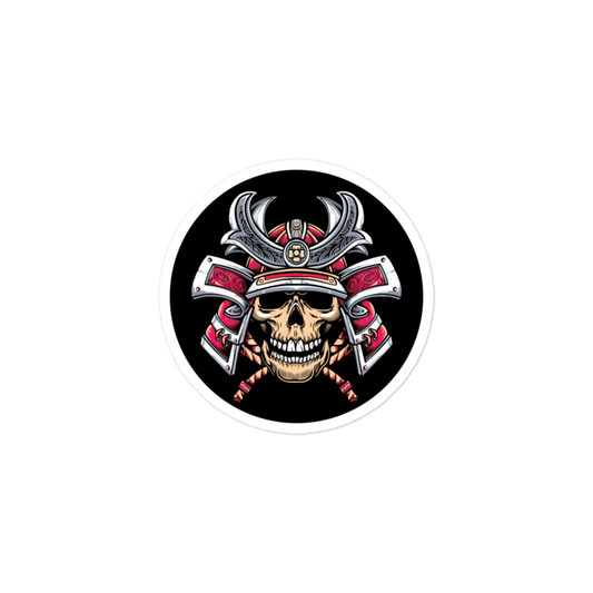 Skull Head Samurai - Circle-Cut Sticker