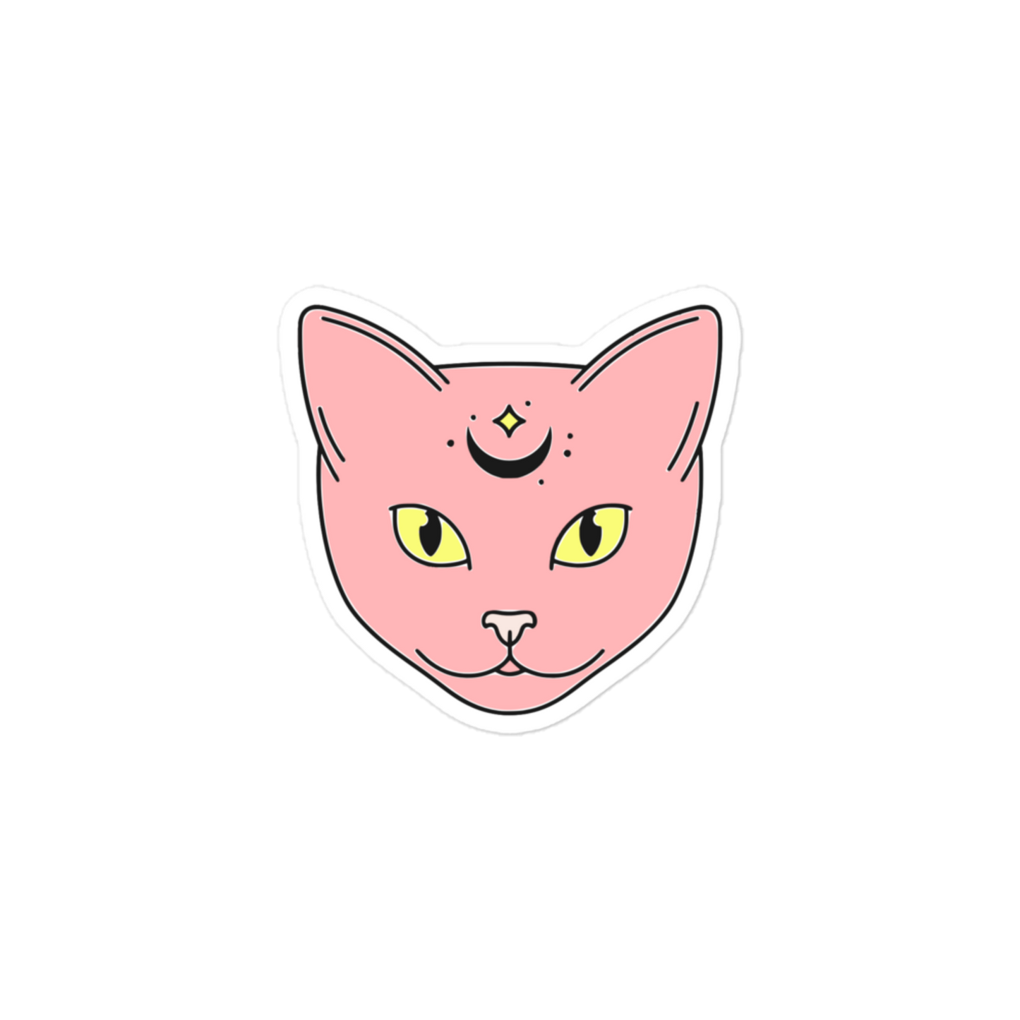 Pink Mystic Cat - Kiss Cut Sticker