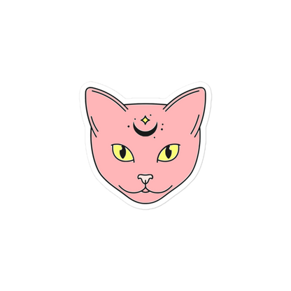 Pink Mystic Cat - Kiss Cut Sticker