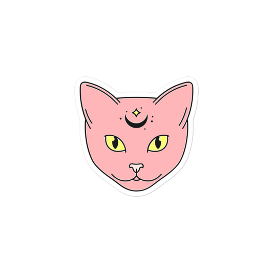Pink Mystic Cat - Kiss Cut Sticker