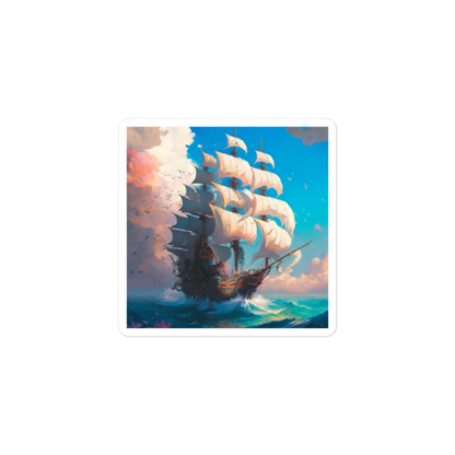 Pirate Ship On The Ocean - Square-Cut Sticker