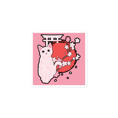 Japanese Cat - Square-Cut Sticker