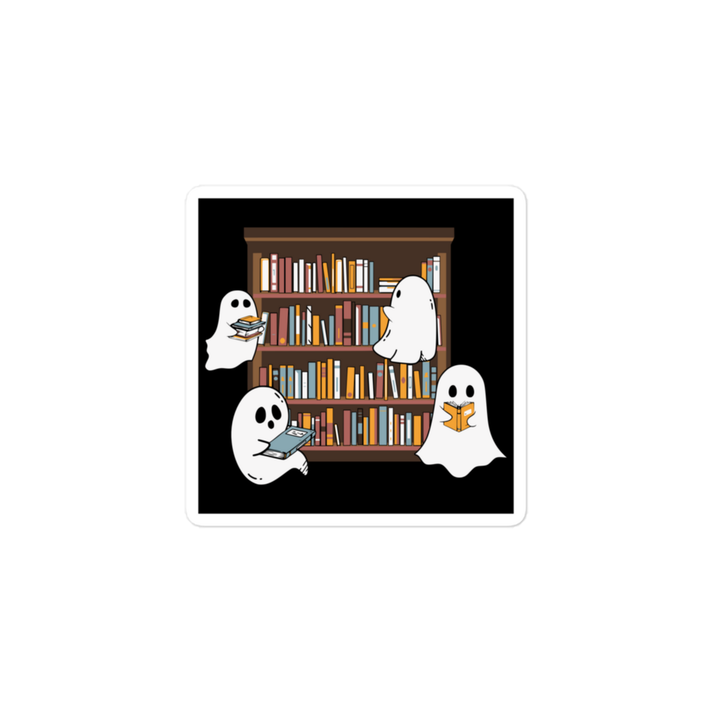 Ghost Library - Square-Cut Sticker