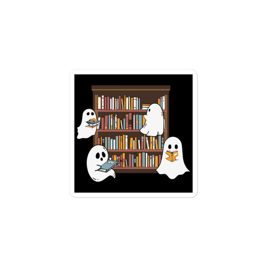 Ghost Library - Square-Cut Sticker