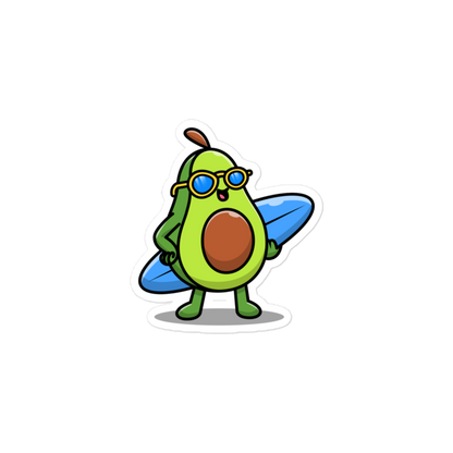 Surfing Avocado - Kiss-Cut Sticker