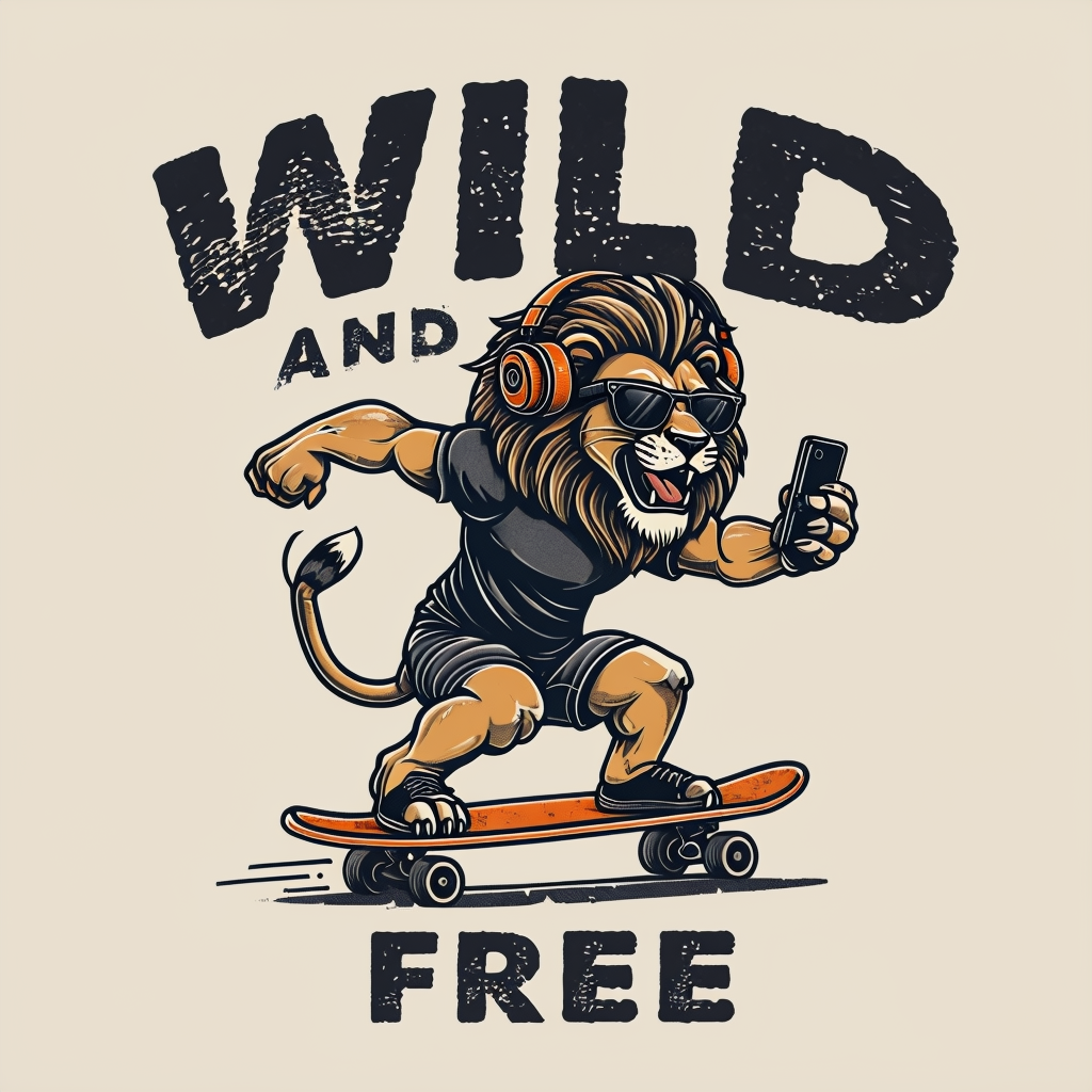 Wild and Free Lion – Kiss-Cut Sticker